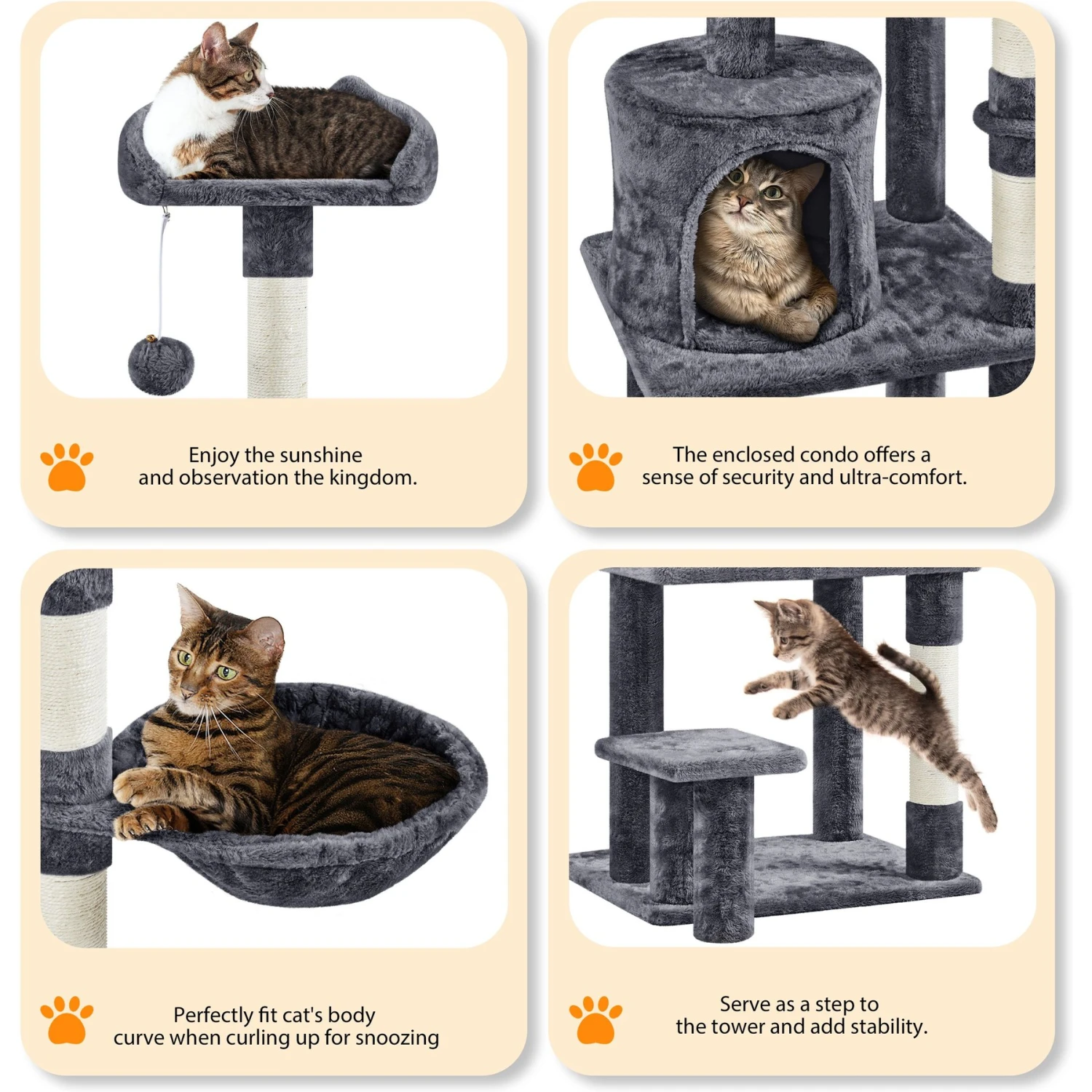 Yaheetech 57-in Cat Tree For Indoor Cats 6 Yaheetech 57-in Cat Tree For Indoor Cats - Image 6