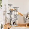 Yaheetech 4-Level Cat Tree, 56.5-in, Medium, Light Gray