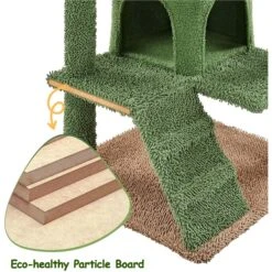 Yaheetech 54.5-in Cactus Cat Tree, Medium, Green & Brown -Cat Supplies 871870 PT7. AC SS1800 V1688738706