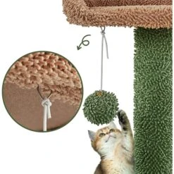 Yaheetech 54.5-in Cactus Cat Tree, Medium, Green & Brown -Cat Supplies 871870 PT8. AC SS1800 V1688738703