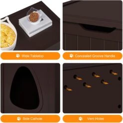 Yaheetech Cat Litter Box Enclosure 10 Yaheetech Cat Litter Box Enclosure -Cat Supplies 871886 PT3. AC SS1800 V1686247874