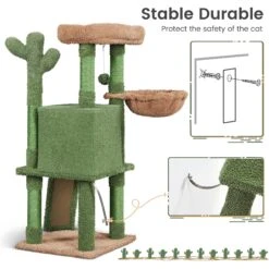 Yaheetech Cactus 42-in Plush Cat Tree -Cat Supplies 899510 PT8. AC SS1800 V1687964435