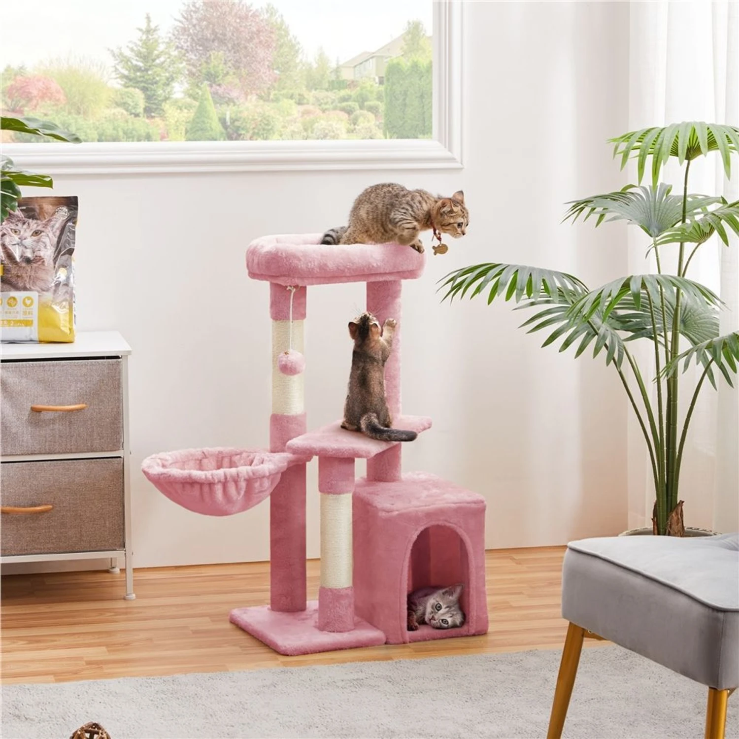 Yaheetech 34.5-in Plush Cover Cat Tree 1 Yaheetech 34.5-in Plush Cover Cat Tree