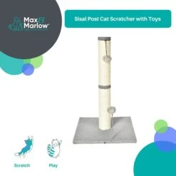 Max & Marlow 25-in Sisal Cat Scratching Post With Toy 8 Max & Marlow 25-in Sisal Cat Scratching Post With Toy -Cat Supplies 906478 PT1. AC SS1800 V1689014987