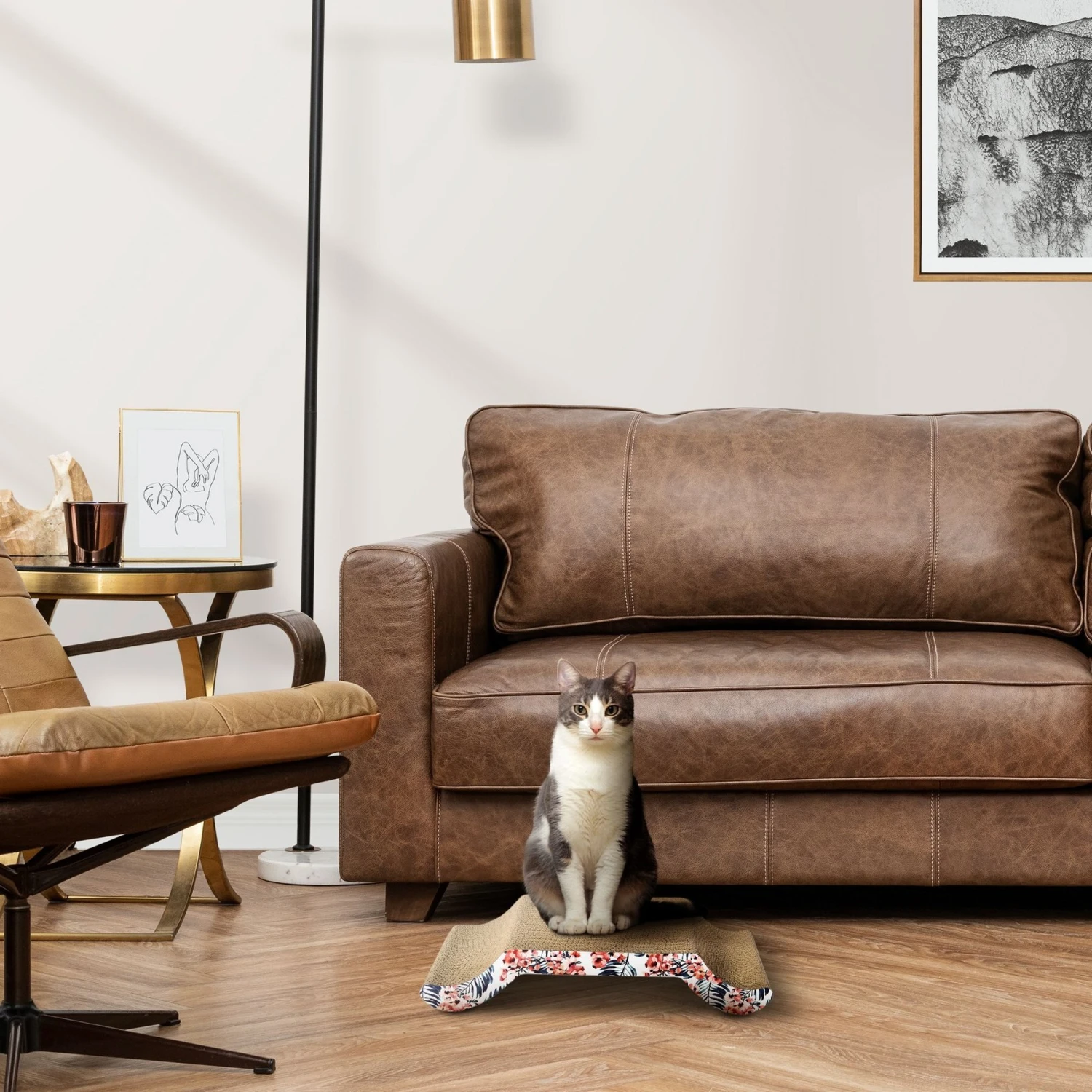 Max & Marlow Curled Side Corrugate Cat Scratcher 1 Max & Marlow Curled Side Corrugate Cat Scratcher