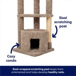 Frisco 64-in Real Carpet Wooden Cat Tree And Condo -Cat Supplies 914950 PT2. AC SS1800 V1697733055
