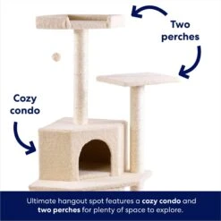Frisco 52-in Faux Fur Cat Tree & Condo -Cat Supplies 92261 PT3. AC SS1800 V1667227606