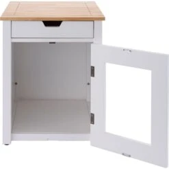TRINITY 20-in Enclosure End Table With Drawer Cat Litter Box, White, Small -Cat Supplies 940742 PT6. AC SS1800 V1692300285