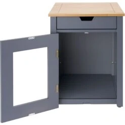 TRINITY 20-in Enclosure End Table With Drawer Cat Litter Box, Dark Grey, Small -Cat Supplies 943606 PT7. AC SS1800 V1692301510