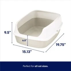 Frisco Open Top Cat Litter Box With Rim, Large & Frisco Plastic Litter Scooper With Caddy -Cat Supplies 947526 PT2. AC SS1800 V1693600215
