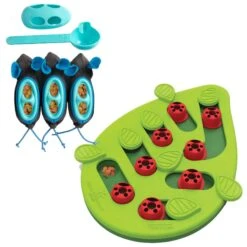 Nina Ottosson By Outward Hound Buggin' Out Puzzle & Play Cat Toy & Doc & Phoebe's Cat Co. Indoor Hunting Cat Feeder Kit