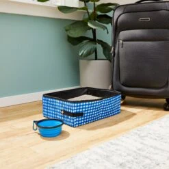 Frisco Travel Safety Dog & Cat Carrier & Pet Fit For Life Collapsible Portable Litter Box With Collapsible Bowl -Cat Supplies 947670 PT5. AC SS1800 V1693602744