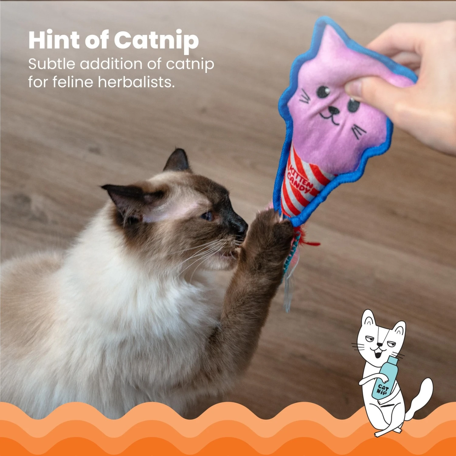 Catstages Kitt'n Candy Kicker Pink Interactive Catnip Cat Toy, Pink 3 Catstages Kitt'n Candy Kicker Pink Interactive Catnip Cat Toy, Pink - Image 3