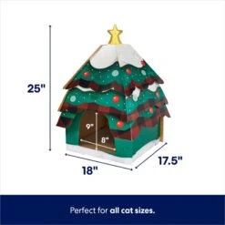Frisco Holiday Christmas Tree Cardboard Cat House & Frisco Holiday Santa's Workshop Cardboard Cat House -Cat Supplies 986190 PT2. AC SS1800 V1698257848