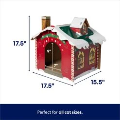 Frisco Holiday Log Cabin Cardboard Cat House & Frisco Holiday Santa's Workshop Cardboard Cat House -Cat Supplies 986198 PT6. AC SS1800 V1698257736