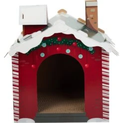 Frisco Holiday Log Cabin Cardboard Cat House & Frisco Holiday Santa's Workshop Cardboard Cat House -Cat Supplies 986198 PT7. AC SS1800 V1698257790