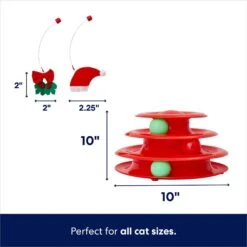 Frisco Holiday Santa Hat & Mistletoe Cat Tracks Cat Toy & Frisco Holiday Gingerbread Interactive Cat Scratcher Cat Toy With Catnip -Cat Supplies 986246 PT2. AC SS1800 V1698258056