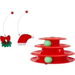 Frisco Holiday Santa Hat & Mistletoe Cat Tracks Cat Toy & Frisco Holiday Gingerbread Interactive Cat Scratcher Cat Toy With Catnip -Cat Supplies 986246 PT3. AC SS1800 V1698258344