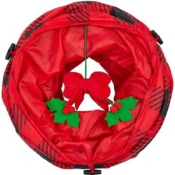 Frisco Holiday Buffalo Plaid Foldable Play Tunnel Cat Toy With Catnip & Frisco Holiday Festive Red Variety Pack Gift Box Cat Toy With Catnip, 14 Count -Cat Supplies 986262 PT3. AC SS1800 V1698257736