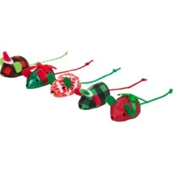 Frisco Holiday Santa Hat & Mistletoe Cat Tracks Cat Toy & Frisco Holiday Mice Cat Toy With Catnip, 5 Count -Cat Supplies 986278 PT5. AC SS1800 V1698258405