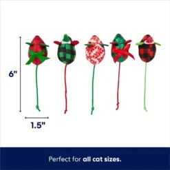 Frisco Holiday Santa Hat & Mistletoe Cat Tracks Cat Toy & Frisco Holiday Mice Cat Toy With Catnip, 5 Count -Cat Supplies 986278 PT6. AC SS1800 V1698258116